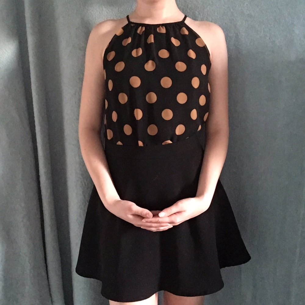 Express Black and Orange Spaghetti Strap Top